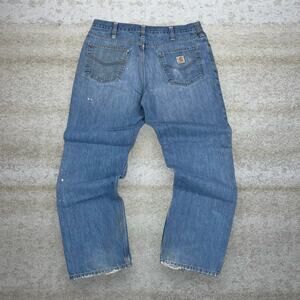 Vintage Y2K Carhartt Jeans 36x32 Relaxed Fit Light Wash Work Wear Denim